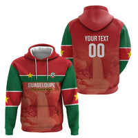 Custom Football Guadeloupe Red Zip Hoodie Les Gwada Boy Go Champions