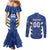 Custom El Salvador Football Couples Matching Mermaid Dress and Long Sleeve Button Shirt La Selecta Go Champions