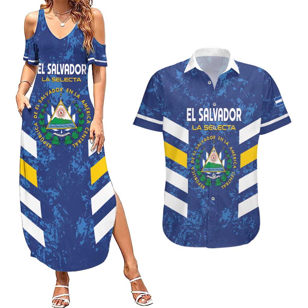 Custom El Salvador Football Couples Matching Summer Maxi Dress and Hawaiian Shirt La Selecta Go Champions