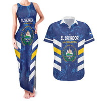 Custom El Salvador Football Couples Matching Tank Maxi Dress and Hawaiian Shirt La Selecta Go Champions