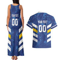 Custom El Salvador Football Couples Matching Tank Maxi Dress and Hawaiian Shirt La Selecta Go Champions