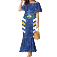 Custom El Salvador Football Family Matching Mermaid Dress and Hawaiian Shirt La Selecta Go Champions