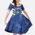 Custom El Salvador Football Family Matching Off The Shoulder Long Sleeve Dress and Hawaiian Shirt La Selecta Go Champions