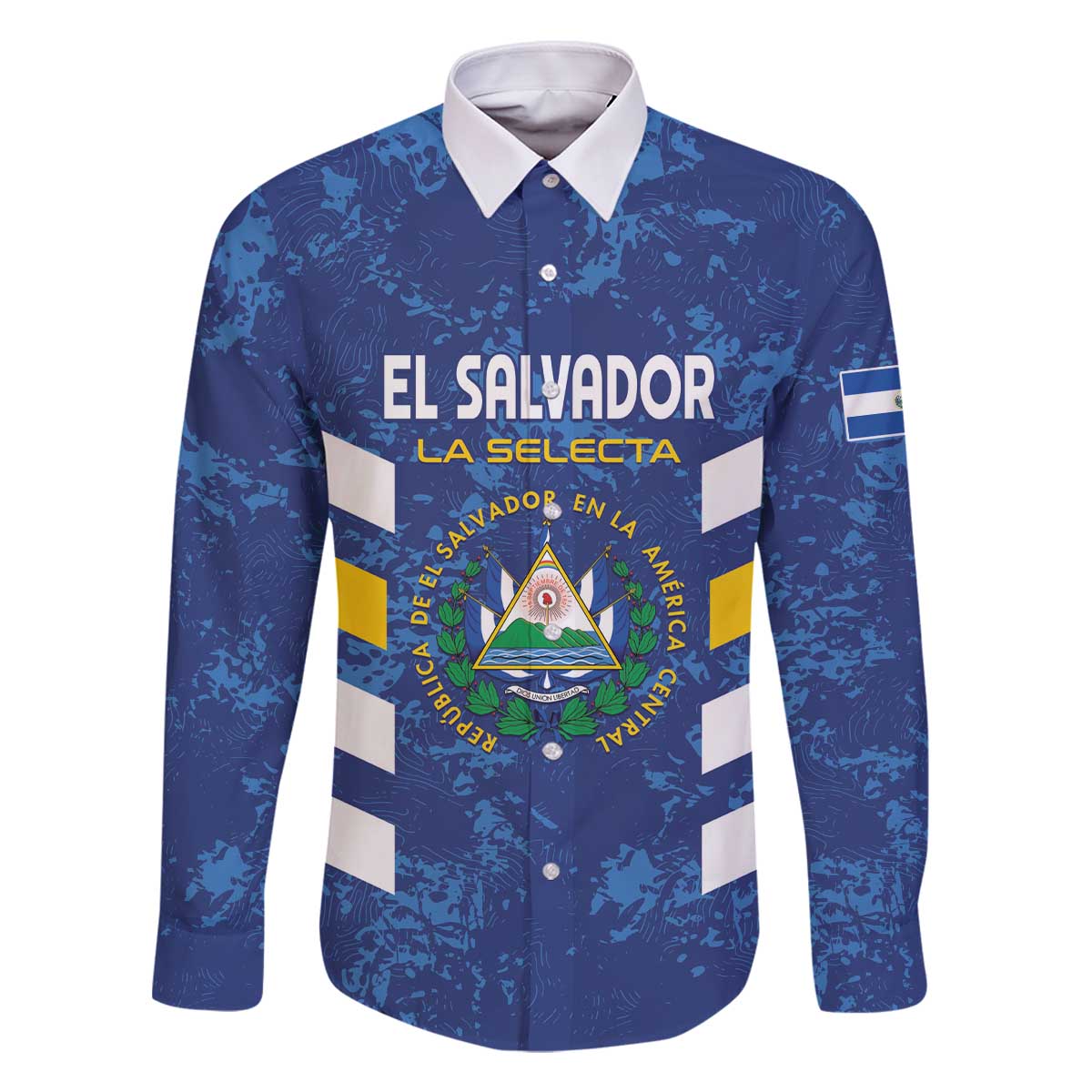 Custom El Salvador Football Family Matching Off The Shoulder Long Sleeve Dress and Hawaiian Shirt La Selecta Go Champions
