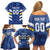 Custom El Salvador Football Family Matching Off Shoulder Short Dress and Hawaiian Shirt La Selecta Go Champions
