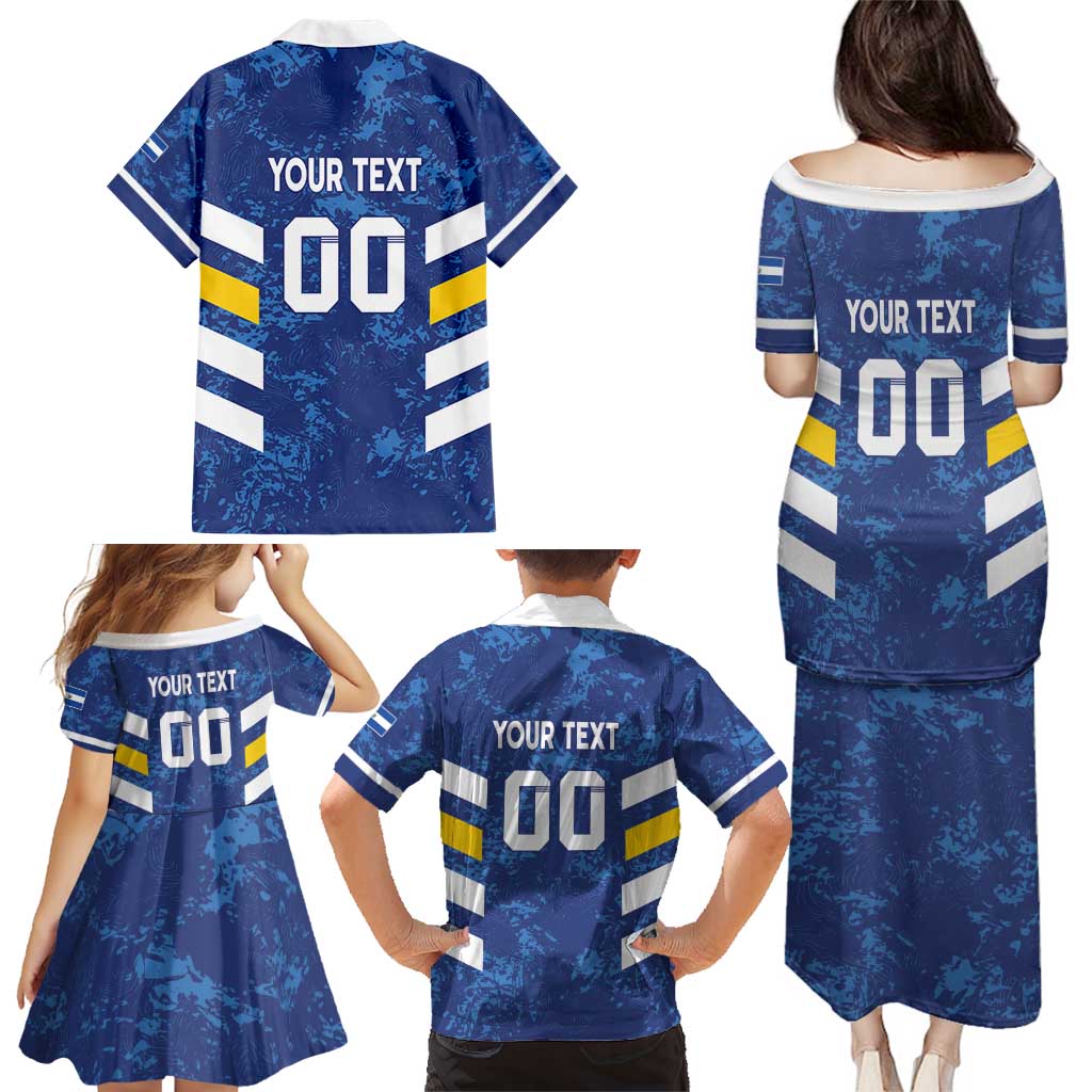 Custom El Salvador Football Family Matching Puletasi and Hawaiian Shirt La Selecta Go Champions