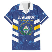 Custom El Salvador Football Family Matching Short Sleeve Bodycon Dress and Hawaiian Shirt La Selecta Go Champions