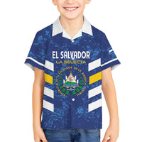 Custom El Salvador Football Family Matching Short Sleeve Bodycon Dress and Hawaiian Shirt La Selecta Go Champions