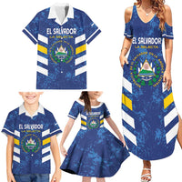 Custom El Salvador Football Family Matching Summer Maxi Dress and Hawaiian Shirt La Selecta Go Champions