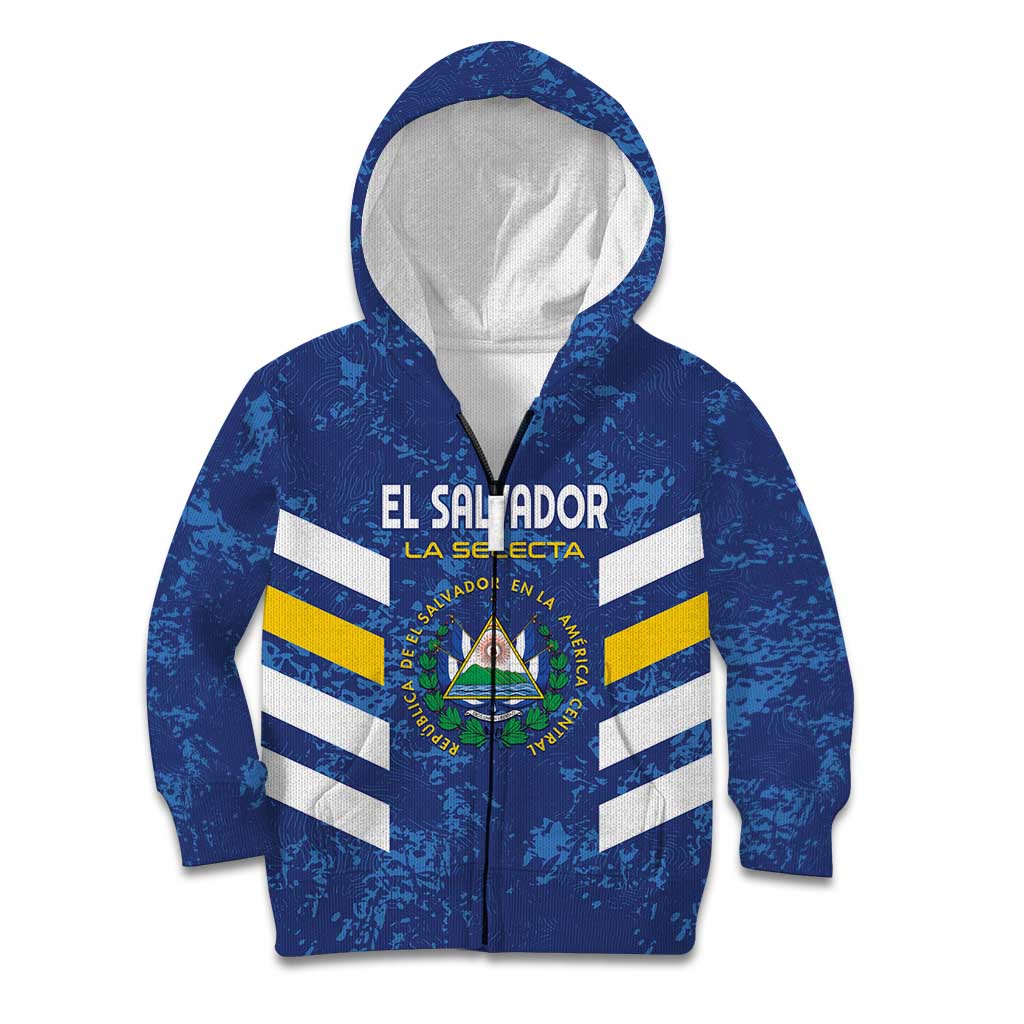 Custom El Salvador Football Kid Hoodie La Selecta Go Champions