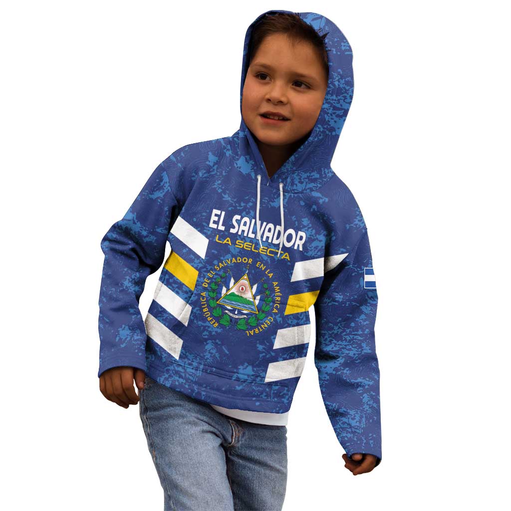 Custom El Salvador Football Kid Hoodie La Selecta Go Champions