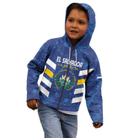 Custom El Salvador Football Kid Hoodie La Selecta Go Champions