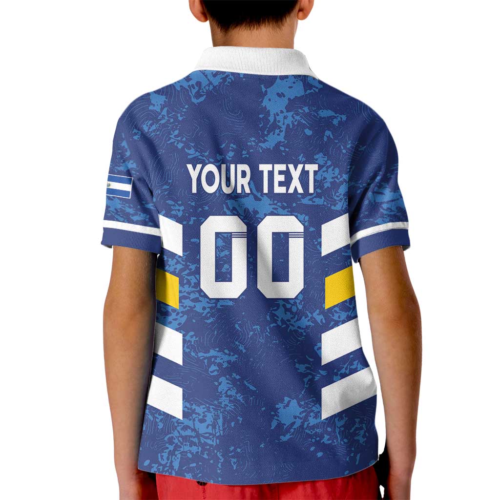 Custom El Salvador Football Kid Polo Shirt La Selecta Go Champions