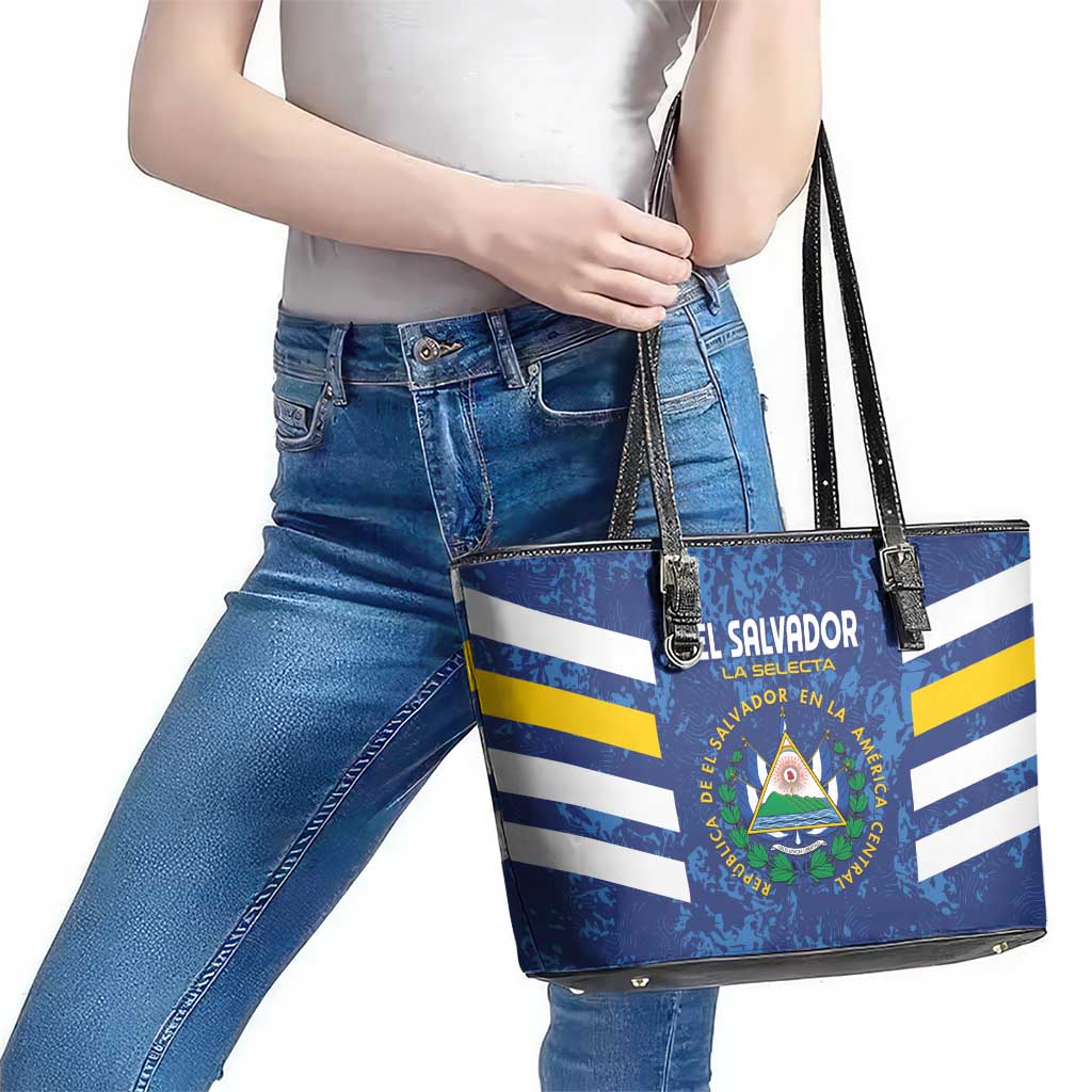 El Salvador Football Leather Tote Bag La Selecta Go Champions