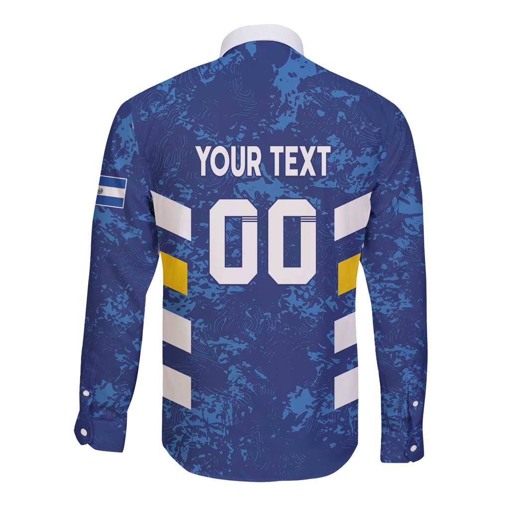 Custom El Salvador Football Long Sleeve Button Shirt La Selecta Go Champions
