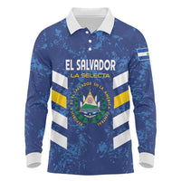 Custom El Salvador Football Long Sleeve Polo Shirt La Selecta Go Champions
