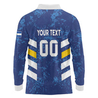 Custom El Salvador Football Long Sleeve Polo Shirt La Selecta Go Champions