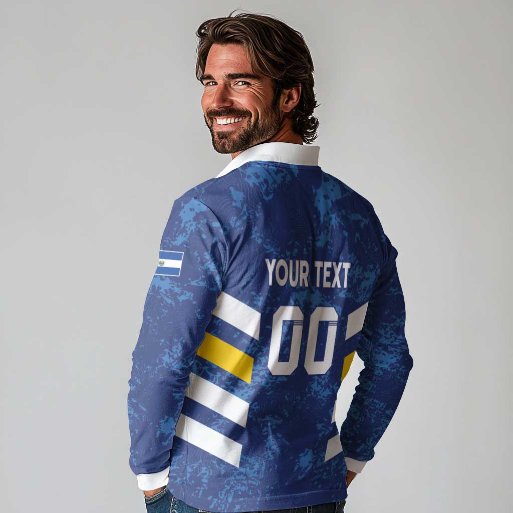 Custom El Salvador Football Long Sleeve Polo Shirt La Selecta Go Champions