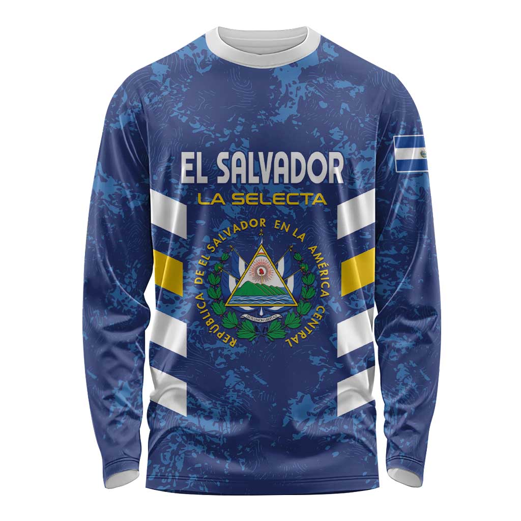 Custom El Salvador Football Long Sleeve Shirt La Selecta Go Champions