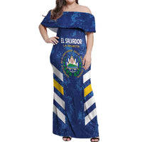 Custom El Salvador Football Off Shoulder Maxi Dress La Selecta Go Champions