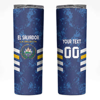 Custom El Salvador Football Skinny Tumbler La Selecta Go Champions