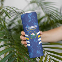 Custom El Salvador Football Skinny Tumbler La Selecta Go Champions