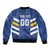 Custom El Salvador Football Sleeve Zip Bomber Jacket La Selecta Go Champions