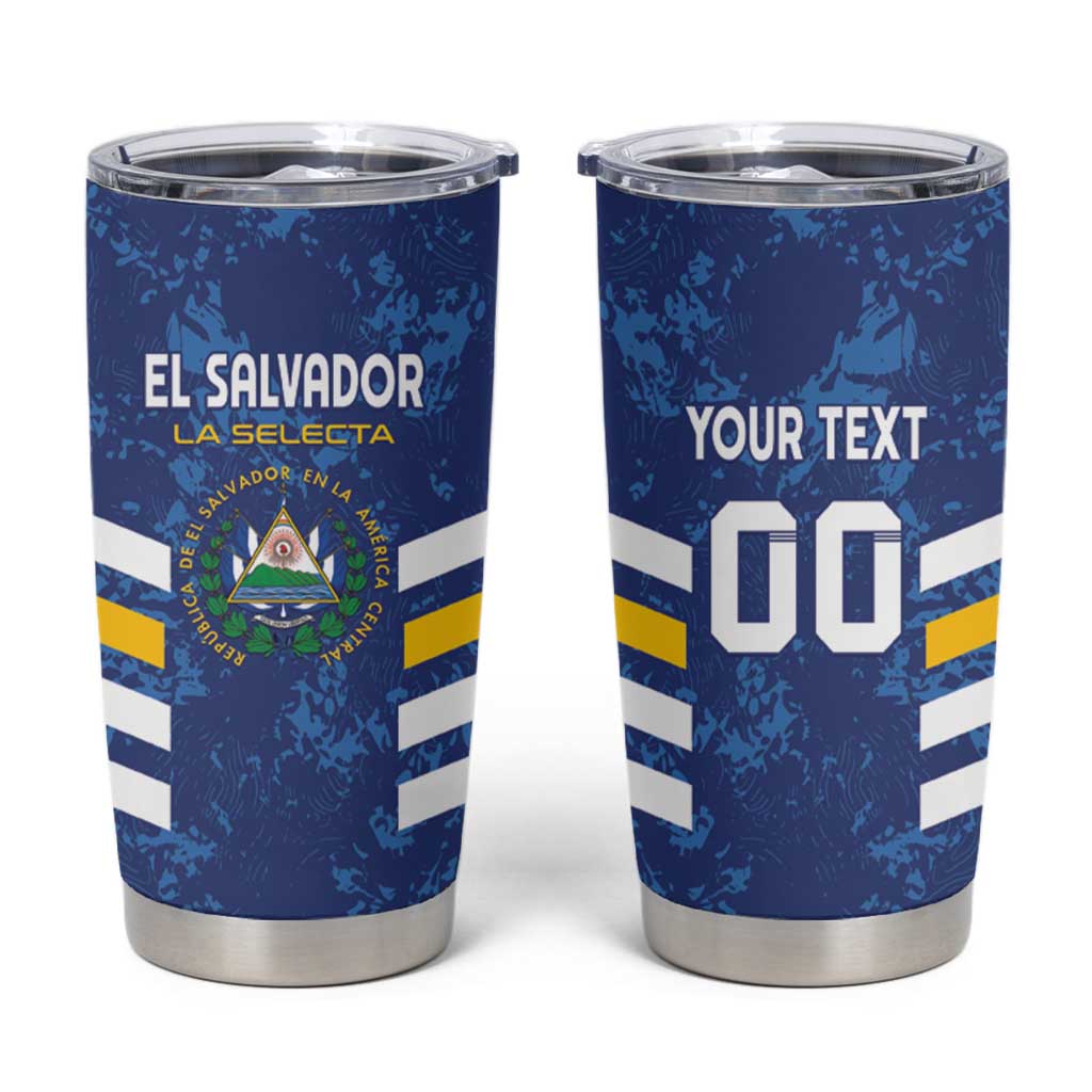 Custom El Salvador Football Tumbler Cup La Selecta Go Champions