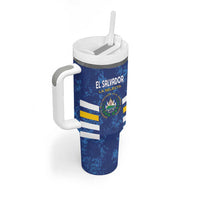 Custom El Salvador Football Tumbler With Handle La Selecta Go Champions