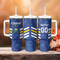 Custom El Salvador Football Tumbler With Handle La Selecta Go Champions