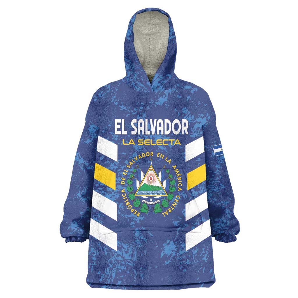 Custom El Salvador Football Wearable Blanket Hoodie La Selecta Go Champions