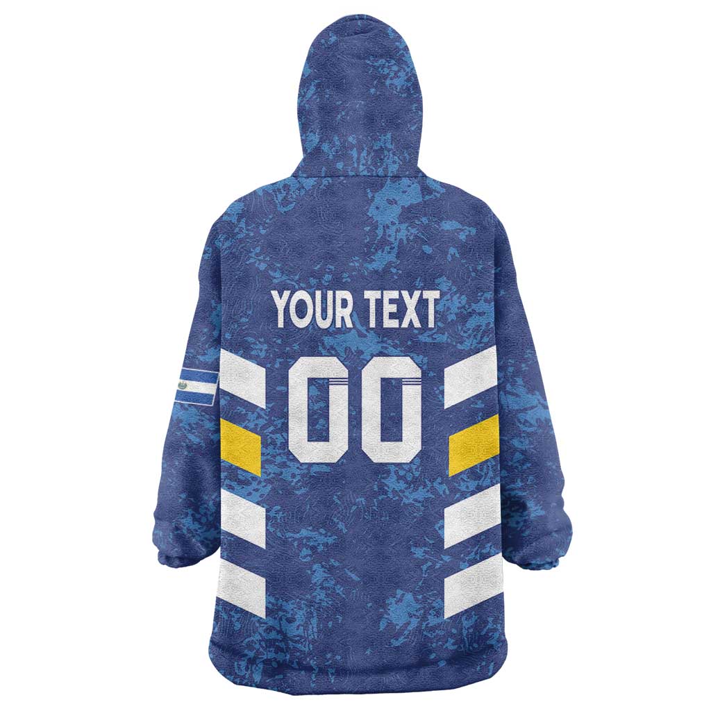 Custom El Salvador Football Wearable Blanket Hoodie La Selecta Go Champions