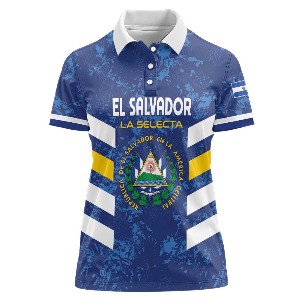 Custom El Salvador Football Women Polo Shirt La Selecta Go Champions