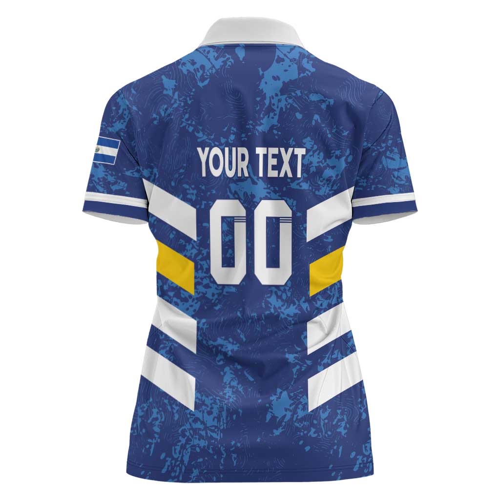 Custom El Salvador Football Women Polo Shirt La Selecta Go Champions