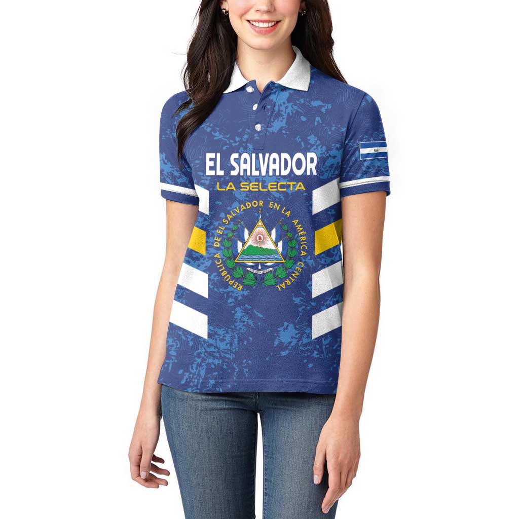 Custom El Salvador Football Women Polo Shirt La Selecta Go Champions