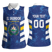 Custom El Salvador Football Women Sleeveless Polo Shirt La Selecta Go Champions
