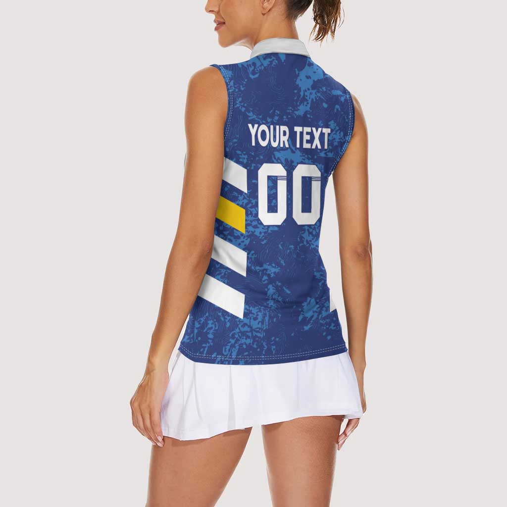 Custom El Salvador Football Women Sleeveless Polo Shirt La Selecta Go Champions