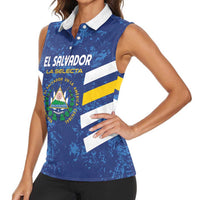 Custom El Salvador Football Women Sleeveless Polo Shirt La Selecta Go Champions