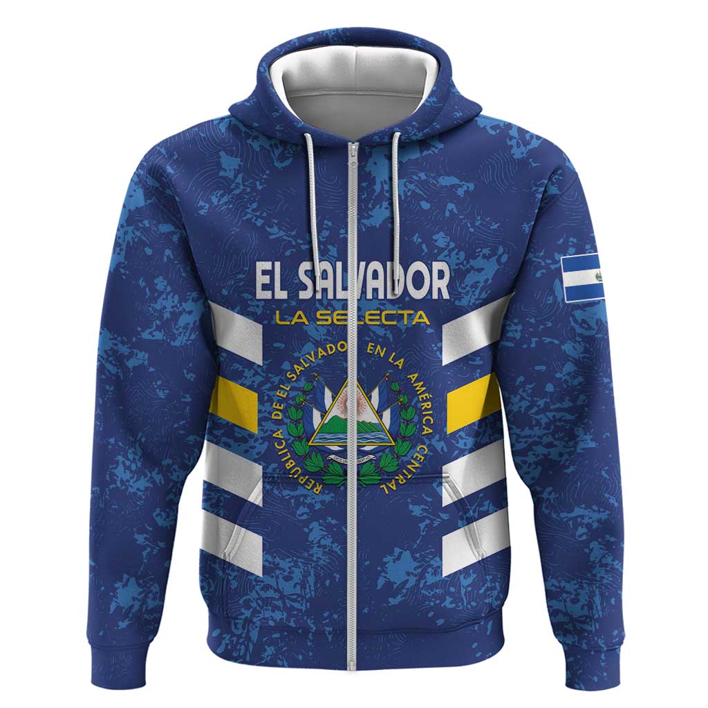 Custom El Salvador Football Zip Hoodie La Selecta Go Champions