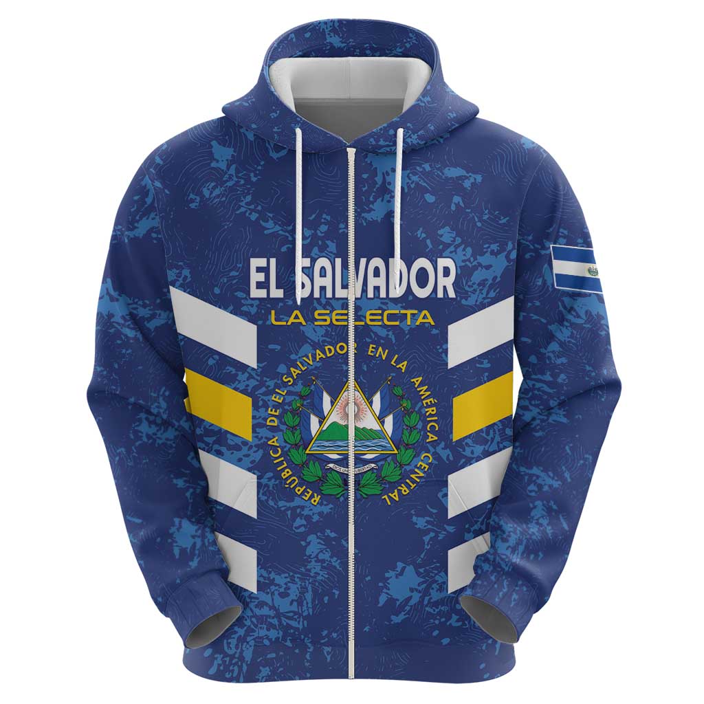 Custom El Salvador Football Zip Hoodie La Selecta Go Champions