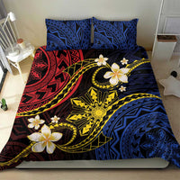 Philippines Spirit Tribal Sun Plumeria Bedding Set Red And Blue Polynesian Pattern