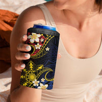 Philippines Spirit Tribal Sun Plumeria 4 in 1 Can Cooler Tumbler Red And Blue Polynesian Pattern