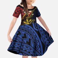 Philippines Spirit Tribal Sun Plumeria Family Matching Tank Maxi Dress and Hawaiian Shirt Red And Blue Polynesian Pattern