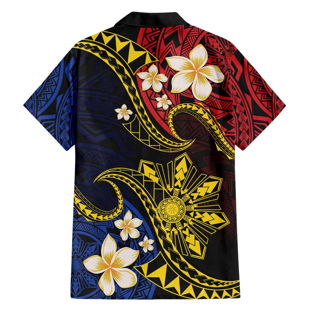 Philippines Spirit Tribal Sun Plumeria Family Matching Tank Maxi Dress and Hawaiian Shirt Red And Blue Polynesian Pattern