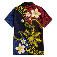 Philippines Spirit Tribal Sun Plumeria Family Matching Tank Maxi Dress and Hawaiian Shirt Red And Blue Polynesian Pattern