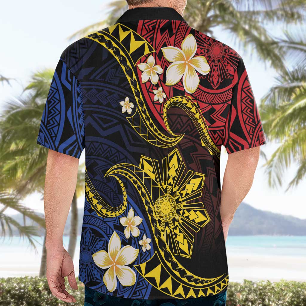 Philippines Spirit Tribal Sun Plumeria Hawaiian Shirt Red And Blue Polynesian Pattern