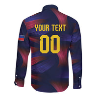 Custom Philippines 2026 Football Long Sleeve Button Shirt Laban Pilipinas