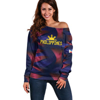 Custom Philippines 2026 Football Off Shoulder Sweater Laban Pilipinas