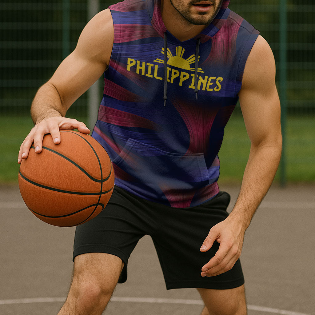 Custom Philippines 2026 Football Sleeveless Hoodie Laban Pilipinas