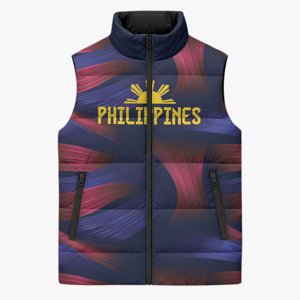 Custom Philippines 2026 Football Sleeveless Puffer Jacket Laban Pilipinas
